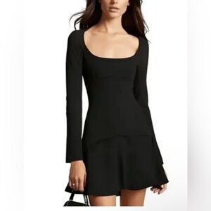 A.L.C. Heidi Combo Fit & Flare Mini Dress in Black